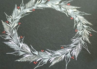 Pointed Pen Wreath by Younghae Chung