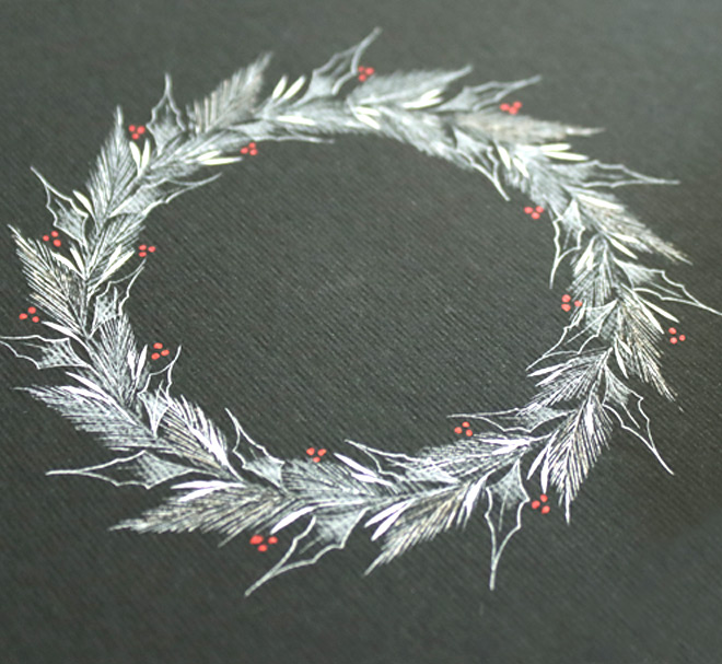 Pointed Pen Wreath by Younghae Chung
