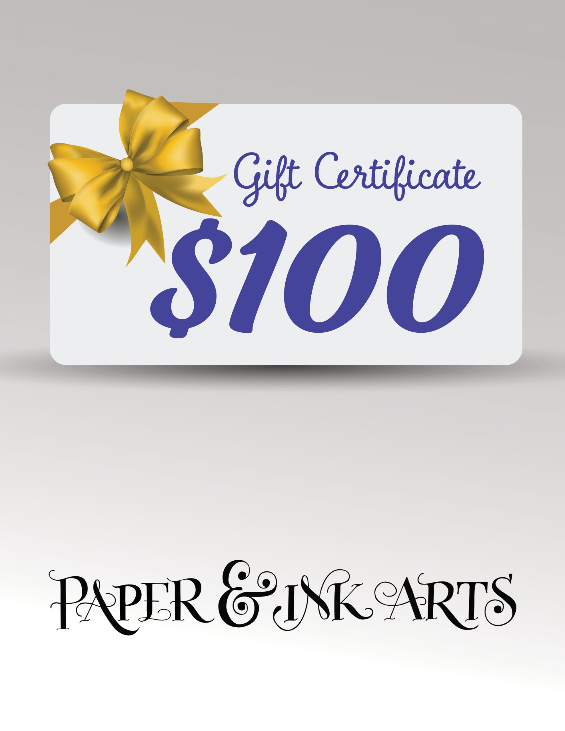 $100 Gift Certificate redeemable at Paper Ink Arts